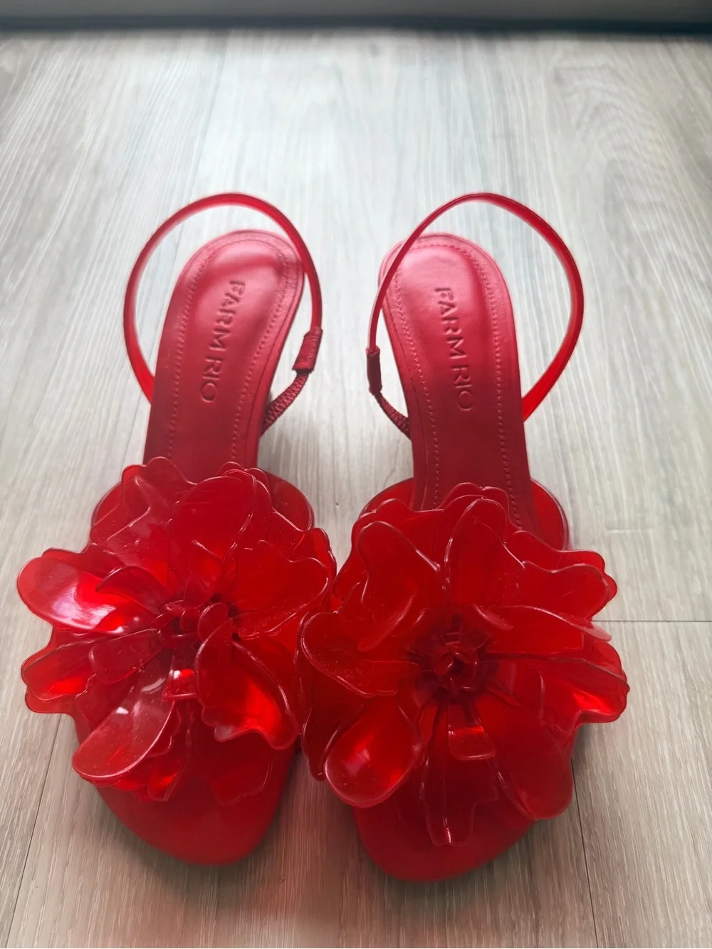 NWOT Carm Rio Flower Jelly Slingback Sandal - Picture 4 of 7